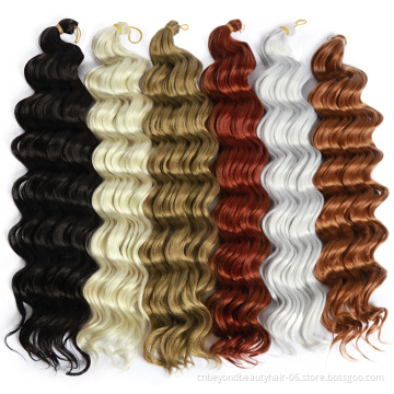 Wholesale Curly Crochet hair Ocean Wave Deep Wave Synthetic Crochet Hair Extension for Black Women